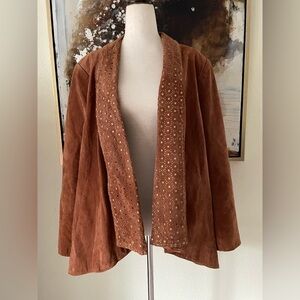 RARE IMAN true vintage genuine suede chestnut colored jacket coat LVC sz M- L